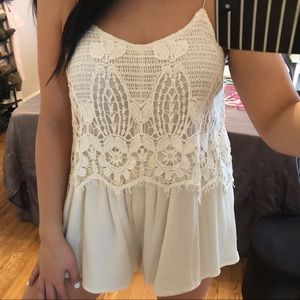 American Eagle Crochet Romper